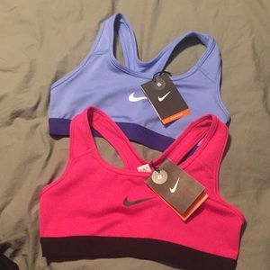 Two Nike racer back sports bras